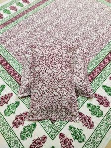 Hand block kalamkari bedsheet