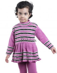 Girls Purple Winter Frock