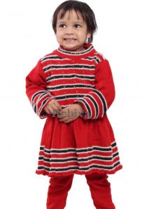 Kids Sweater Red Winter wear Girls Sweater top bottom set