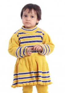 Girls Yellow Winter Frock