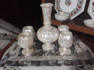 Wine glass set with tray