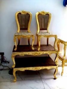Gold leafing finish on chair