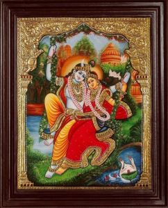 Radha Krishna Tanjore Painting