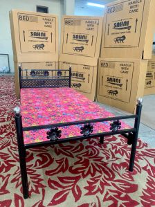 Sahni Modern Metal Foldable Single Bed with Fixed Mattress