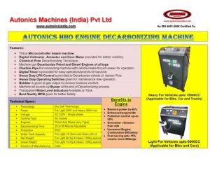 HHO Engine Decarbonizing Machine