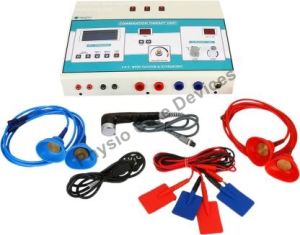 Combination electrovacuum-ultrasound therapy Machine(IFT+TENS+MS+Ultrasonic Therapy 1Mhz+vaccum))