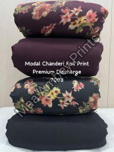 Modal Chanderi Discharge Foil Print