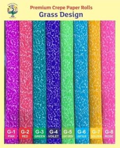 Grass Design Crepe Paper Rolls