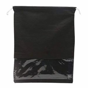 Black Shoe Drawstring Bag