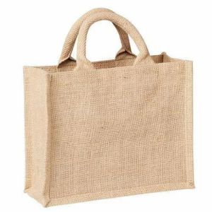 Brown Jute Handle Bag