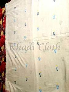 Handspun Handwoven Off White Jamdani Cotton Fabric