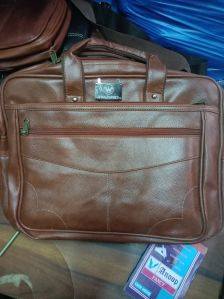 Brown Leather Laptop File Bag