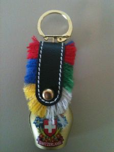 Vintage Switzerland Keychain with Mini Cowbell