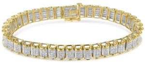 14K Yellow Gold WHITE GOLD AND 925 SILVER 5 CTTW Diamond Tennis Bracelet