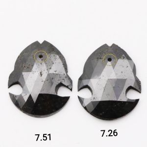 BLACK COLOR PAIR FISH CUT 7.51X7.26 MM I3 CLARITU DIAMOND