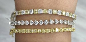 FANCY AND WHITE COLOR DIAMOND BRACELET GOLD SILVER AND WHITE GOLD WOMEN GIRLS AND MEN FOR GIFTS