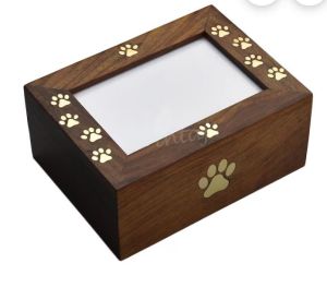 Wooden paw urn box