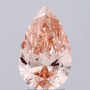 PEAR 2.52ct FANCY PINK BROWN VS2 IGI 604395683 Lab Grown Diamond EC9276