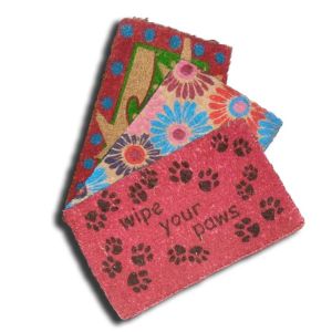 Fully Coir 1 inch thick Multicolour printed Coir Door Mats