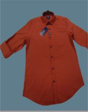Mens Red Full Sleeve Shirt with Embroidered Pocket