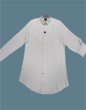 Mens White Full Sleeve Shirt with Embroidered Pocket