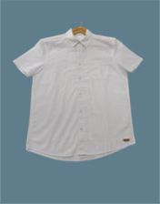 Mens White Half Sleeve Shirt with Plain Pocket