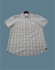 Mens White Half Sleeve Shirt with Zipper Pocket