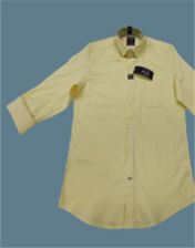 Mens Yellow Full Sleeve Shirt with Embroidered Pocket