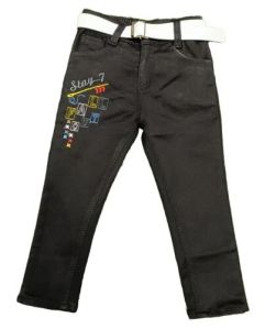 Kids Black Knitted Jeans