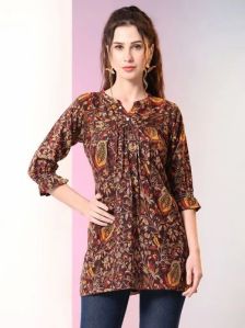 Ladies Flower Print Tunic Top