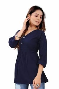 Ladies Navy Blue Tunic Top