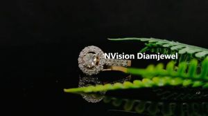 Natural Diamond Solitaire Pop up Halo Ring