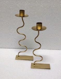 Gold Color Table Top Wrought Iron Candle Holder