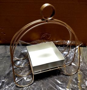 Gold Powdercoating Metal Hamper Basket