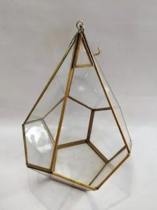 Iron Golden Metal Gold Plated Diamond Lantern