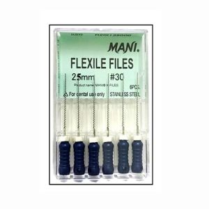 Mani Flexile File 25mm -(Pack of 6) Dental Root Canal Endodontic Hand Files