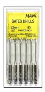 Mani Gates Drills 32mm (Pack of 6) Dental Root Canal Endodontic Files