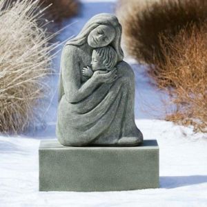 Grey Contemporary Mother Child Statue