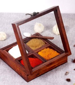 Wooden Masala Spice Boxes