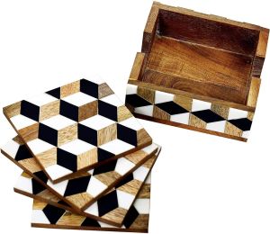 Wooden Tea Coaster Set