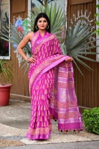 Pink Designer Cotton Saree