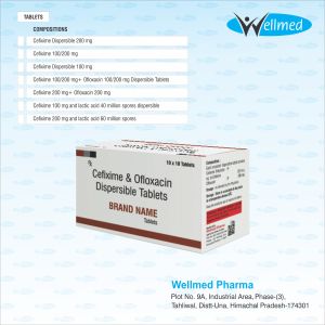 Cefixime 100 mg and lactic acid 40 million spores dispersible