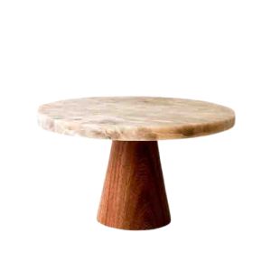Cake Stand Wood & Marbel Top