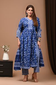 bagru hand block printed naira cut stitched cotton suits