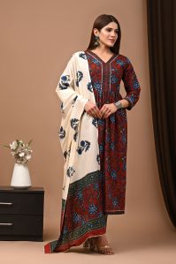 bagru hand block printed naira cut stitched cotton suits