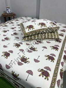 Cotton bedsheets hand block printed