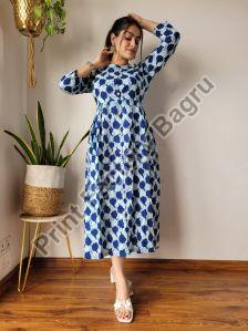 Cotton dress block printed