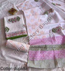 Cotton dress material bagru block printed