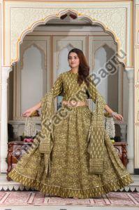 Gopi dress lehenga choli bagru hand block printed