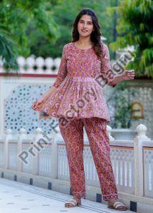 Ladies Cotton Hand Block Printed Co-Ord Set